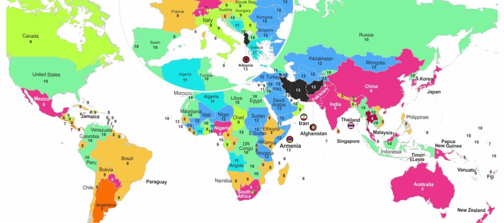 Visualizing the Duration of School Summer Vacations Around the World ...