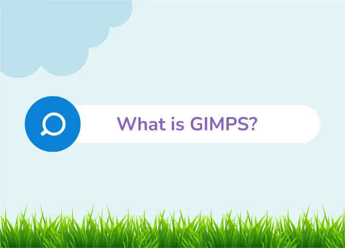 a blue lendscape with a search bar displaying a text that says "what is gimps" as in Great Internet Marsenne Prime Search"